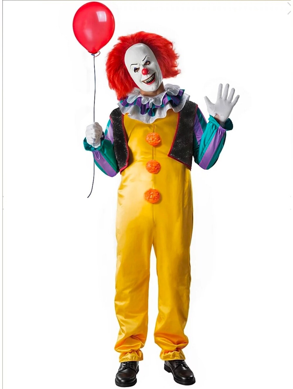 Rubie’s Pennywise IT Adult Halloween Costume One Size Scary Clown Horror Cosplay